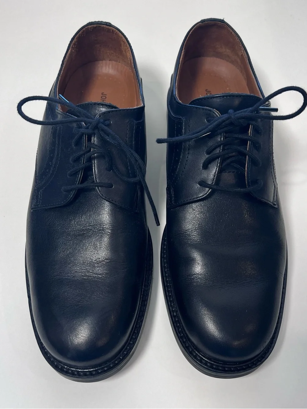 Johnston & Murphy Men’s Black Leather Derby Lace-Ups